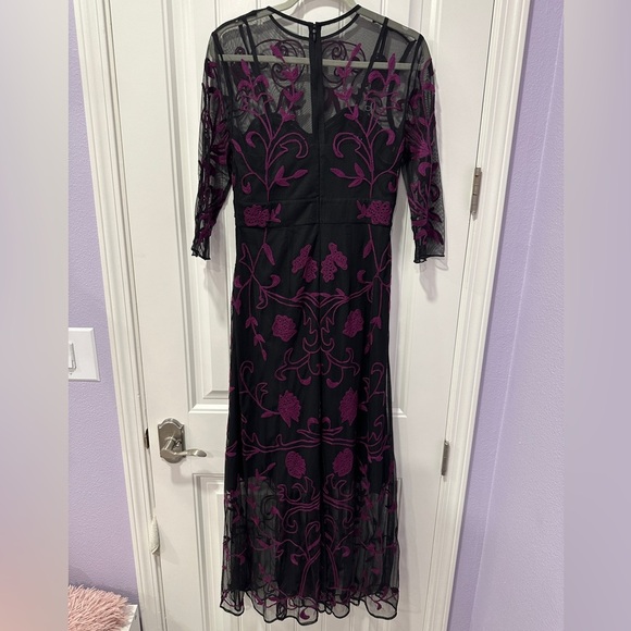 eShakti Wayward Fancies | Embroidered Purple Dress | Size: Medium - Picture 6 of 11